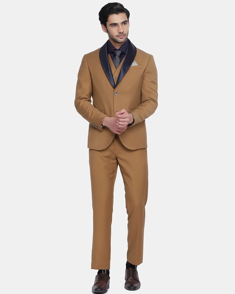 Men brown slim fit suit by hacya - Men's Suits - Afrikrea-tmf.edu.vn