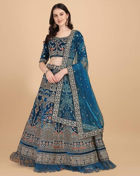 Buy Women's Ethnic Beautiful Georgette Crop Top Lehenga with Shrug for Any  Occassion (2XL) Wine at Amazon.in