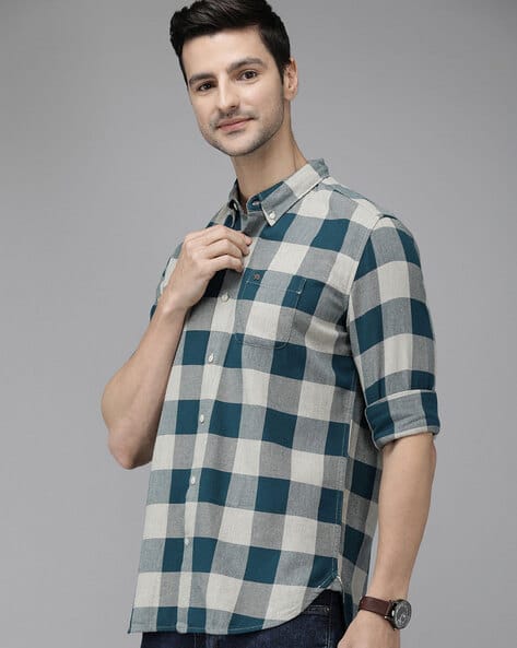 Product image of THE BEAR HOUSE Men Checked Slim Fit Shirt