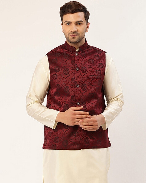 Maroon shop colour waistcoat