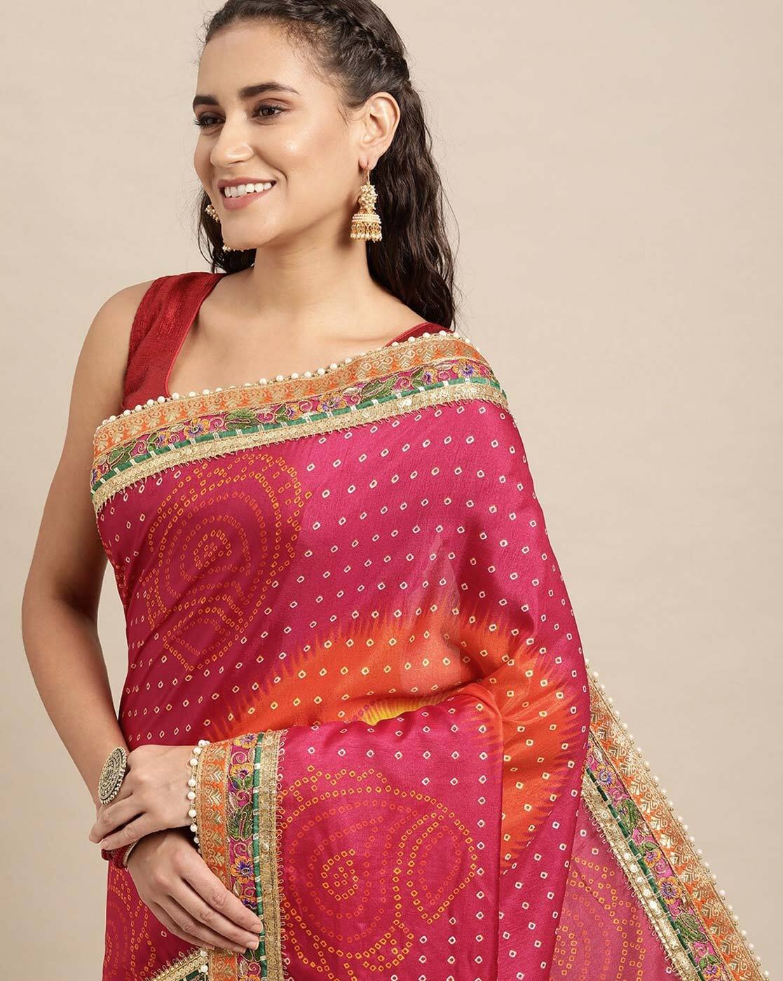 Ambika Red Traditional Kanchi Soft Silk Saree With Attached Blouse –  Zariknyaa