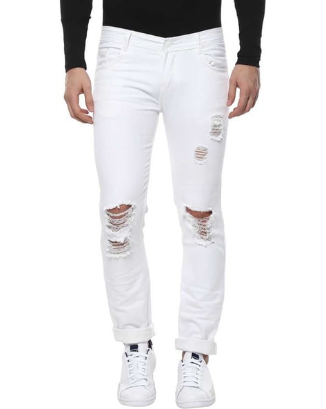 Distress 2024 white jeans