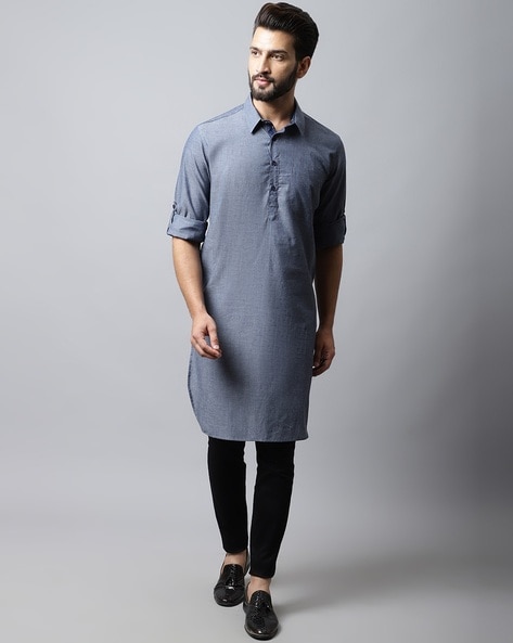 Even Long Kurta with Spread Collar