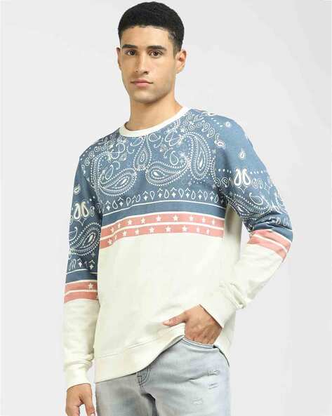 Buy Cloud Dancer & blue Sweatshirt & Hoodies for Men by Jack