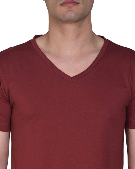 Plain maroon shirt outlet v neck