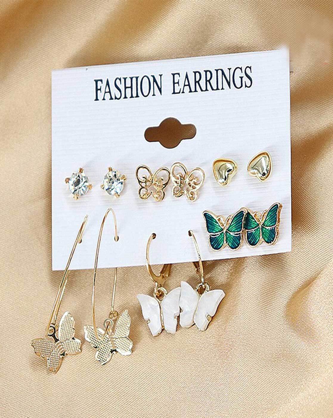 Pipa Bella by Nykaa Fashion Set of 6 Minimal Gold Earrings –  www.pipabella.com