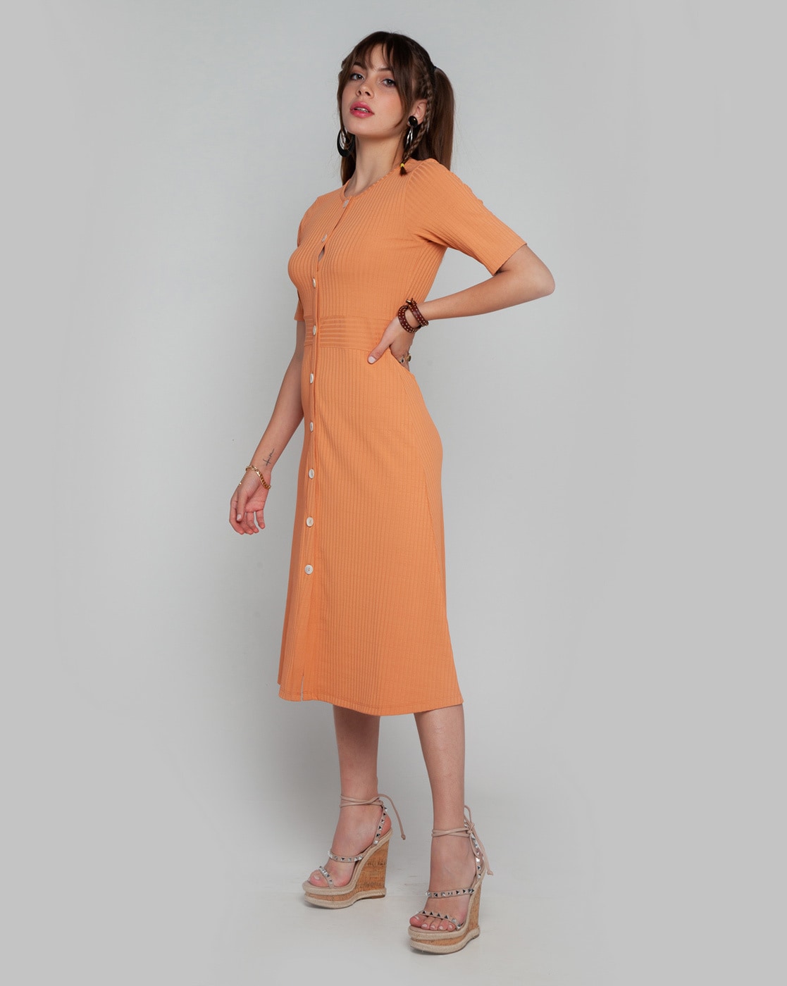 Button front shop sheath dress