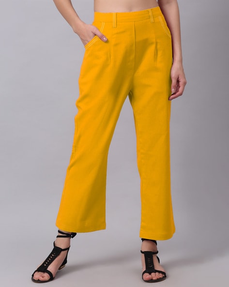 Yellow drawstring-fastening waist trousers - women - JIL SANDER -  divincenzoboutique.com