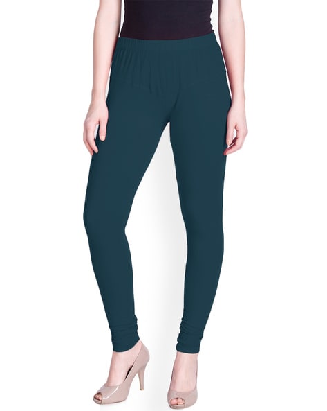 Blue Mid Waist Lux Lyra Ankle Length Leggings, Size: Free Size