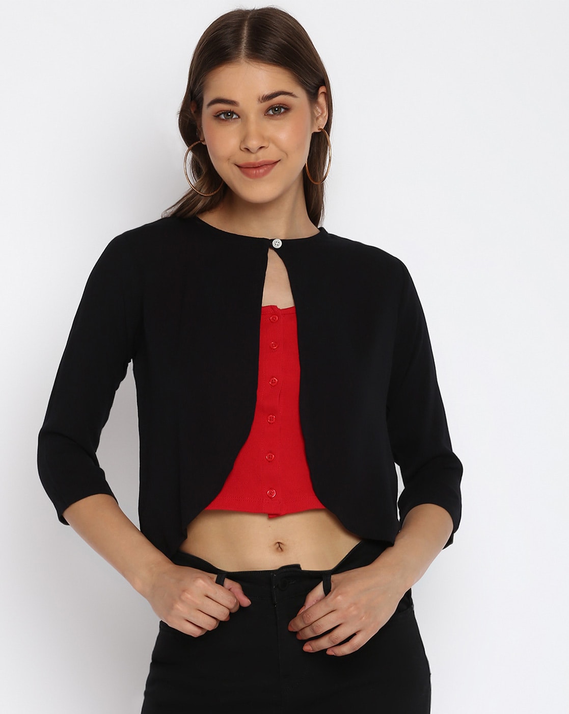 Black 2024 cropped shrug