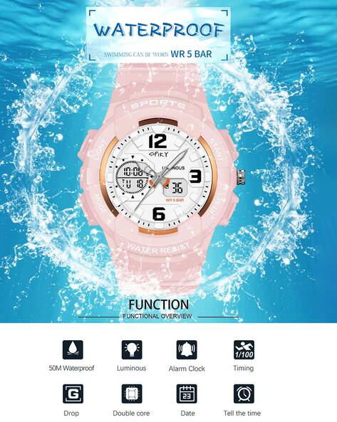 Buy Goldenize Fashion Pink Children Kids Digital Watches Waterproof Sports  Square Electronic Led Watch For Kids, Boy & Baby Girls-Digital Watch For  Kids Online at Best Prices in India - JioMart.