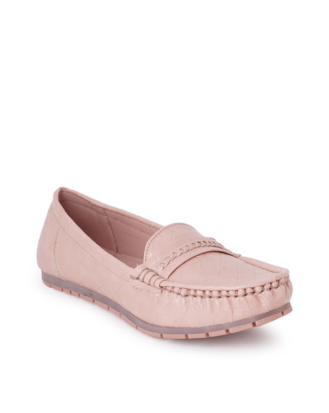 Scentra Textured Round-Toe Slip-Ons