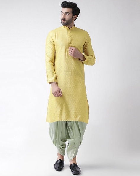 Buy Yellow 2 Piece Ethnic Suit for Men by KISAH Online Ajio