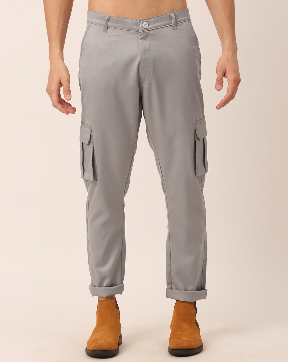 Buy Mid-Rise Flat-Front Cargo Pants online | Looksgud.in