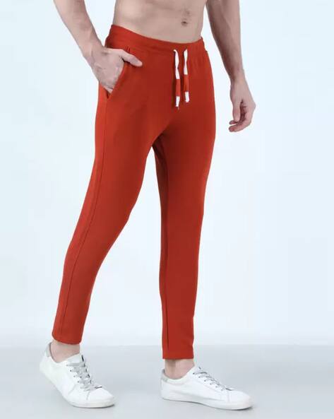 Men Track Pants with Drawstring Waist