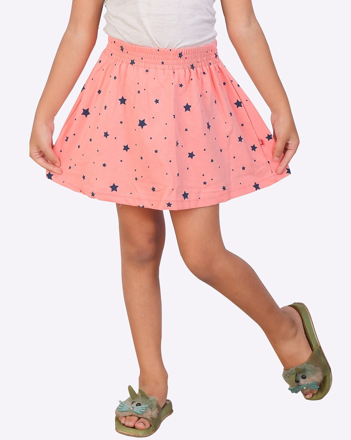 Buy Pink Top and Aqua Blue Layers Skirt for Girls Online