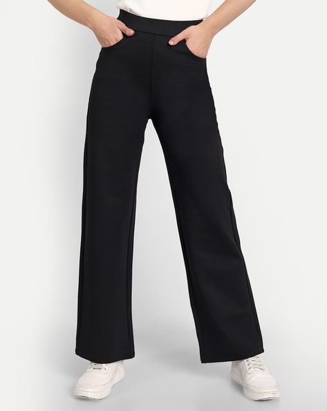 The Side Zip Wide Leg Pant in Satin