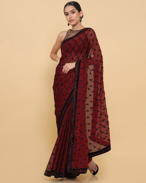 Buy Pink Chiffon Sarees Online for Women in USA