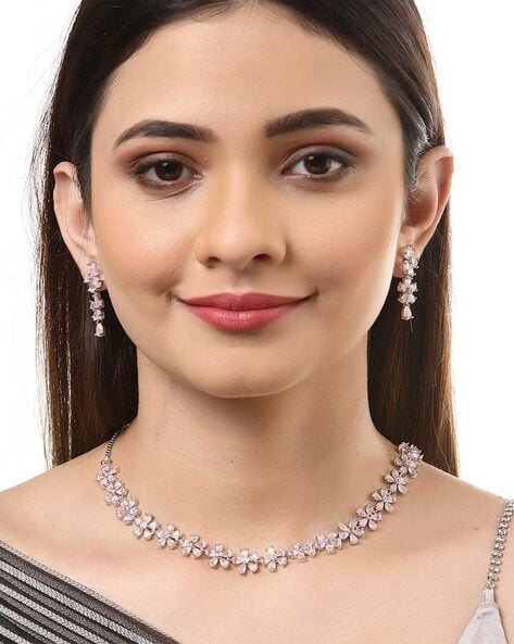 Necklace Set for Gifting - Necklace Set for Wedding - Necklace For Saree or  Gown - Moonlit Luxury Pearl Necklace Set by Blingvine