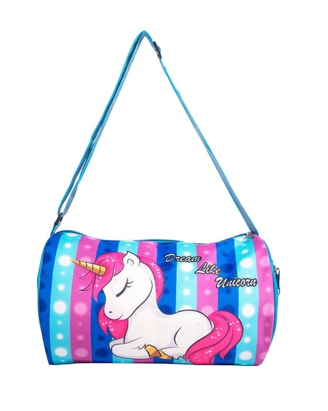 Unicorn Cartoon Sublimation Travel Duffle Bags For Women Hot Press