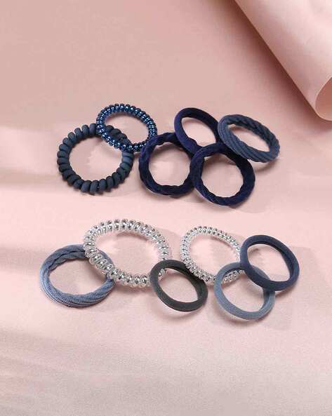 Jewels galaxy Set of 12 Elasticated Hair Ties