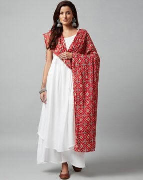Jaipur Kurti Women White Pure Cotton Kurta with Trousers  With Dupatta   Absolutely Desi