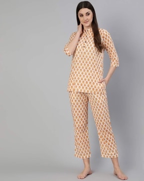 Buy Cream Night LoungeWearSets for Women by Jaipur Kurti Online