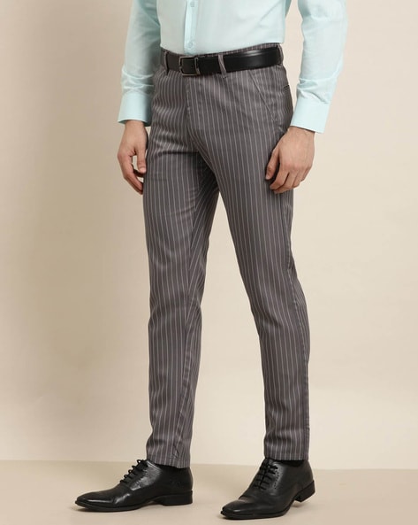 Sojanya Mid-Rise Striped Straight Fit Chinos