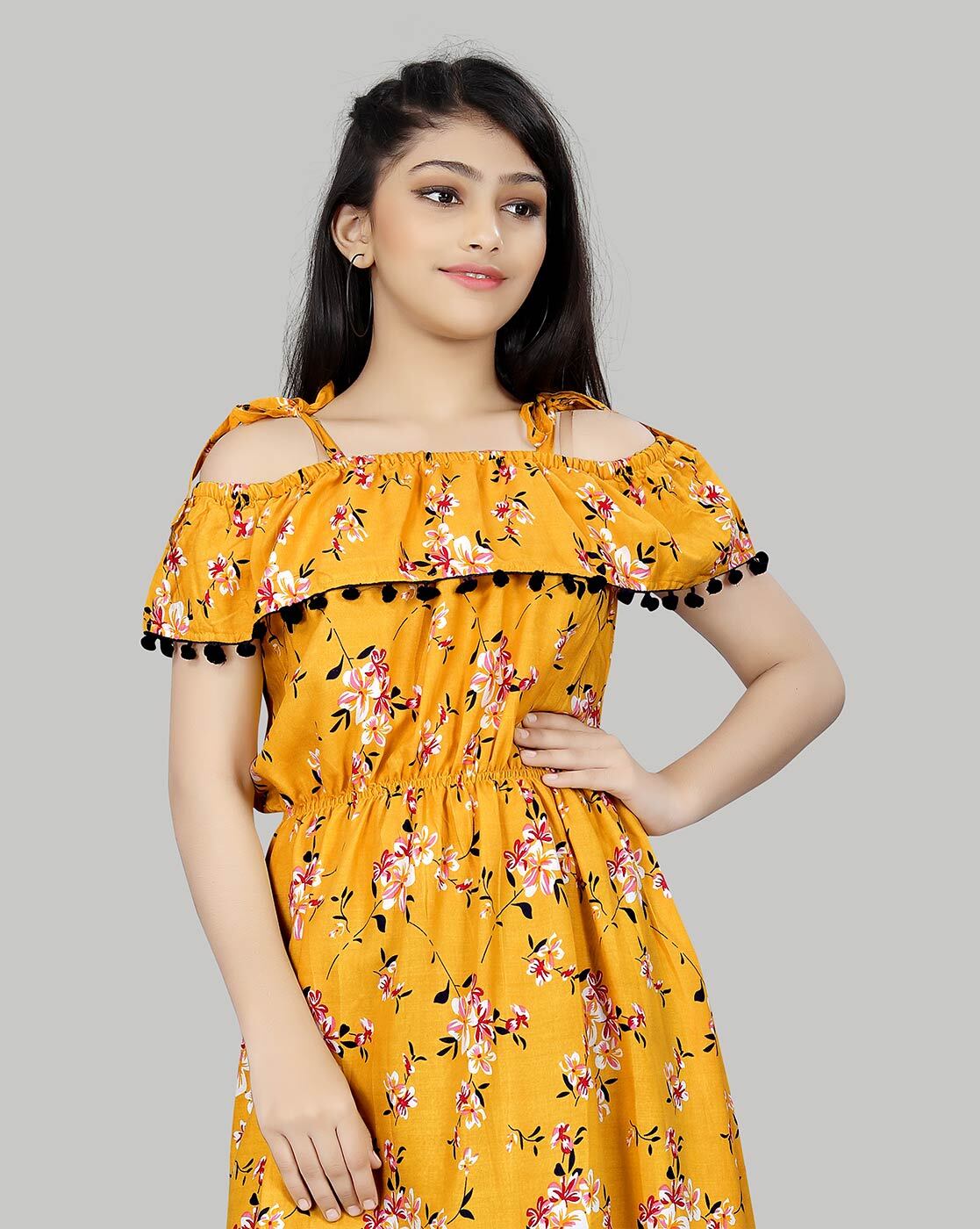Yellow Western Wear One Piece Dress at Rs 349/piece in Surat | ID:  19344139155