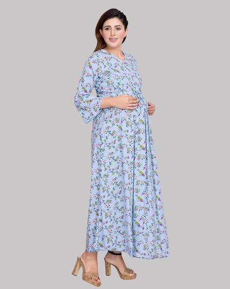Buy Sevya Pure Cotton Nursing Breastfeeding Dress With Zip Maternity Kaftan  Loose Pregnancy Dress Pregnancy Robe, Maternity Dress for Women Online in  India - Etsy