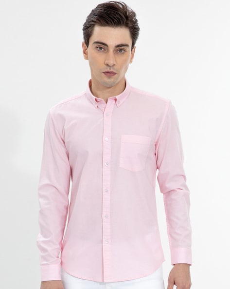 Buy Pastel Pink Classic Shirt For Men's Online