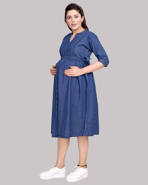 Buy XpenyoWomen's Casual Maternity Maxi Dress V Wrap Baby Shower Pregnancy  Dresses Online at desertcartINDIA