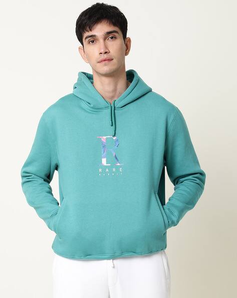 Typographic Print Slim Fit Hooded Sweatshirt