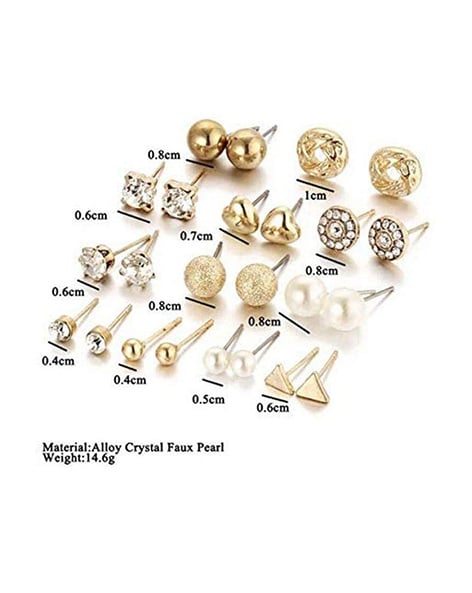 925 Sterling Silver Pearl Jewelry Stud Earrings for Women Wedding Enga
