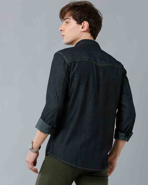 Buy online Black Faded Denim Casual Shirt from shirts for Men by Atm for  ₹999 at 60% off | 2024 Limeroad.com