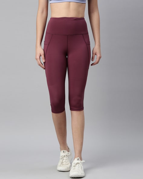 Lululemon Lululemon Burgundy Red Camo Mesh Insert Side Pocket Cropped  Leggings 2