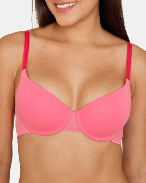 Zivame Padded Bra Push-up T-shirt - 34d, Pink at Rs 230/piece