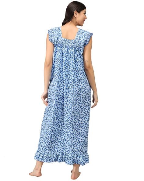 Buy Blue & Brown Nightshirts&Nighties for Women by SHARARAT Online