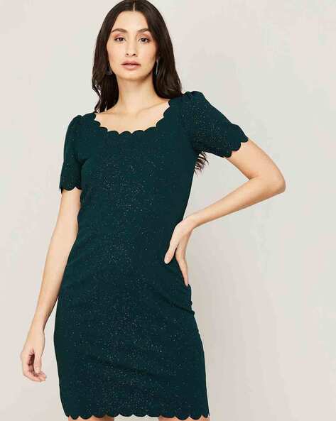 Dress with 2024 scalloped hem