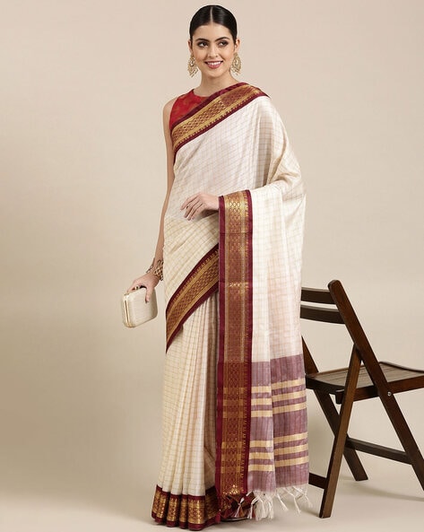 Buy Maroon Sarees for Women by GRIVA DESIGNER Online