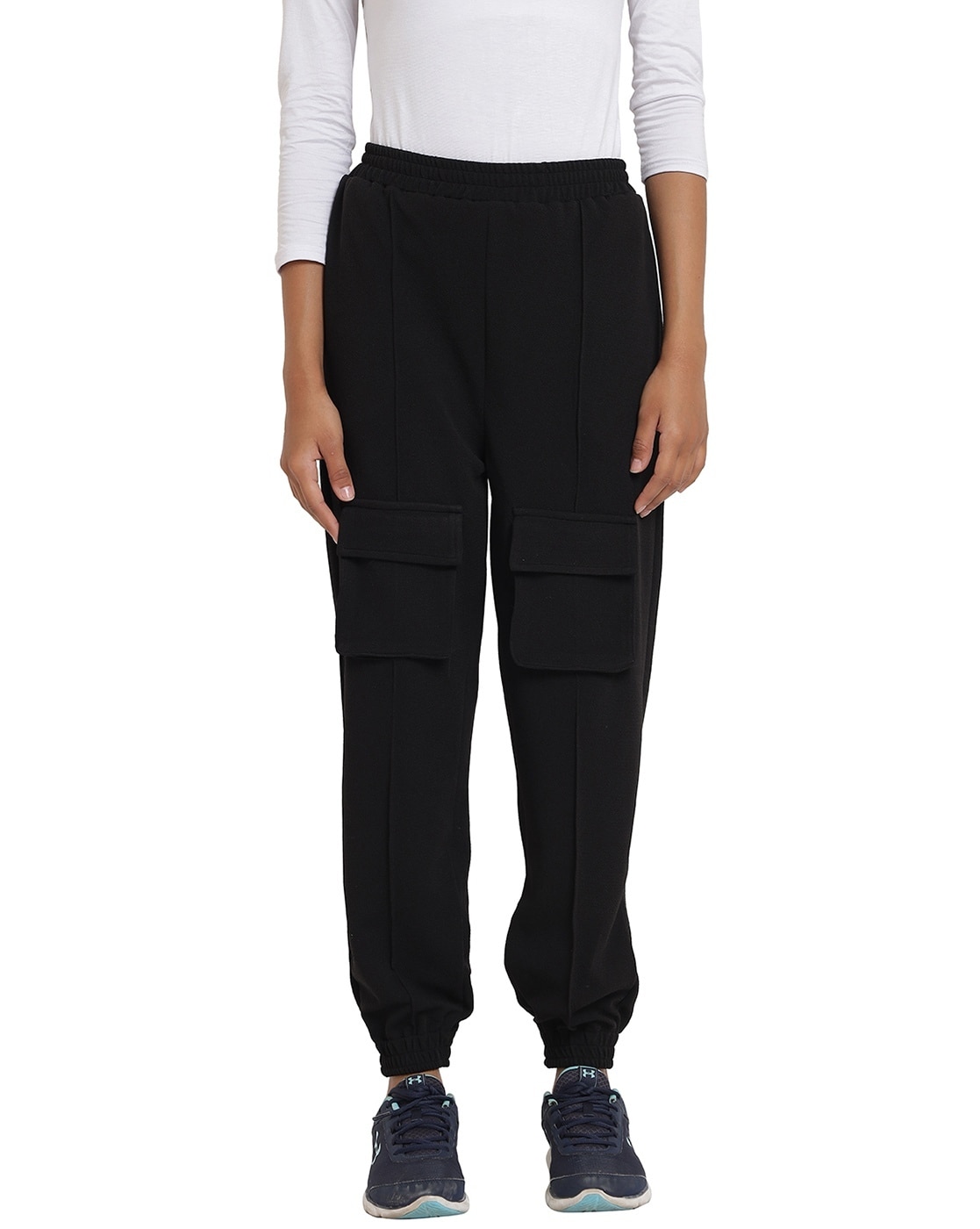 Womens Cargo Pants Pants Casual Pocket High Waist Black S - Walmart.com