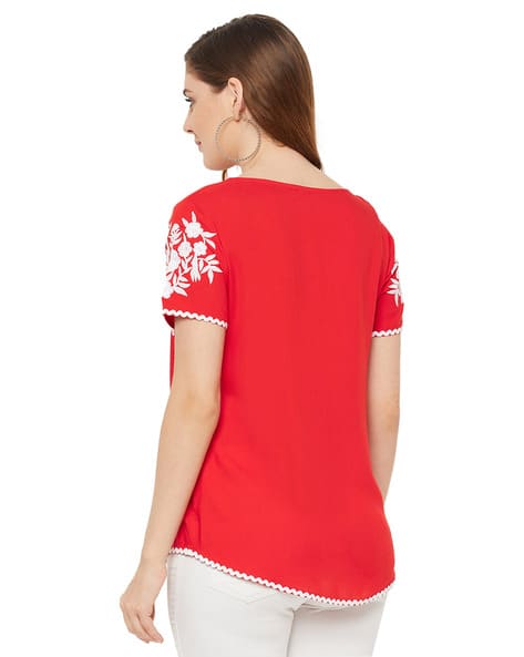 裕*郎様 Flower ribbon tops Red 裕*郎様 Flower ribbon tops Red