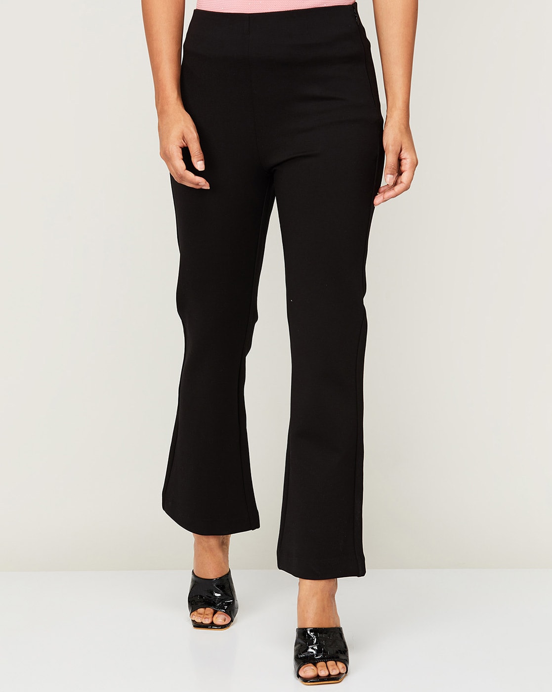 Buy ALLEN SOLLY Black Womens Solid Formal Trousers  Shoppers Stop