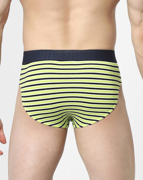 Buy Yellow Striped Briefs for Men