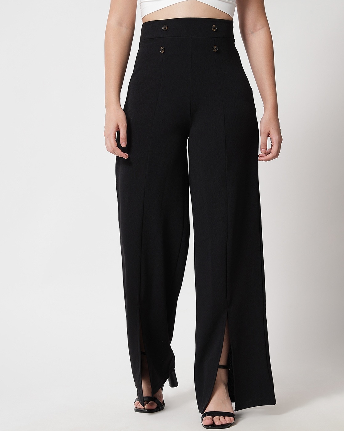 Buy Black Trousers & Pants for Women by KOTTY Online