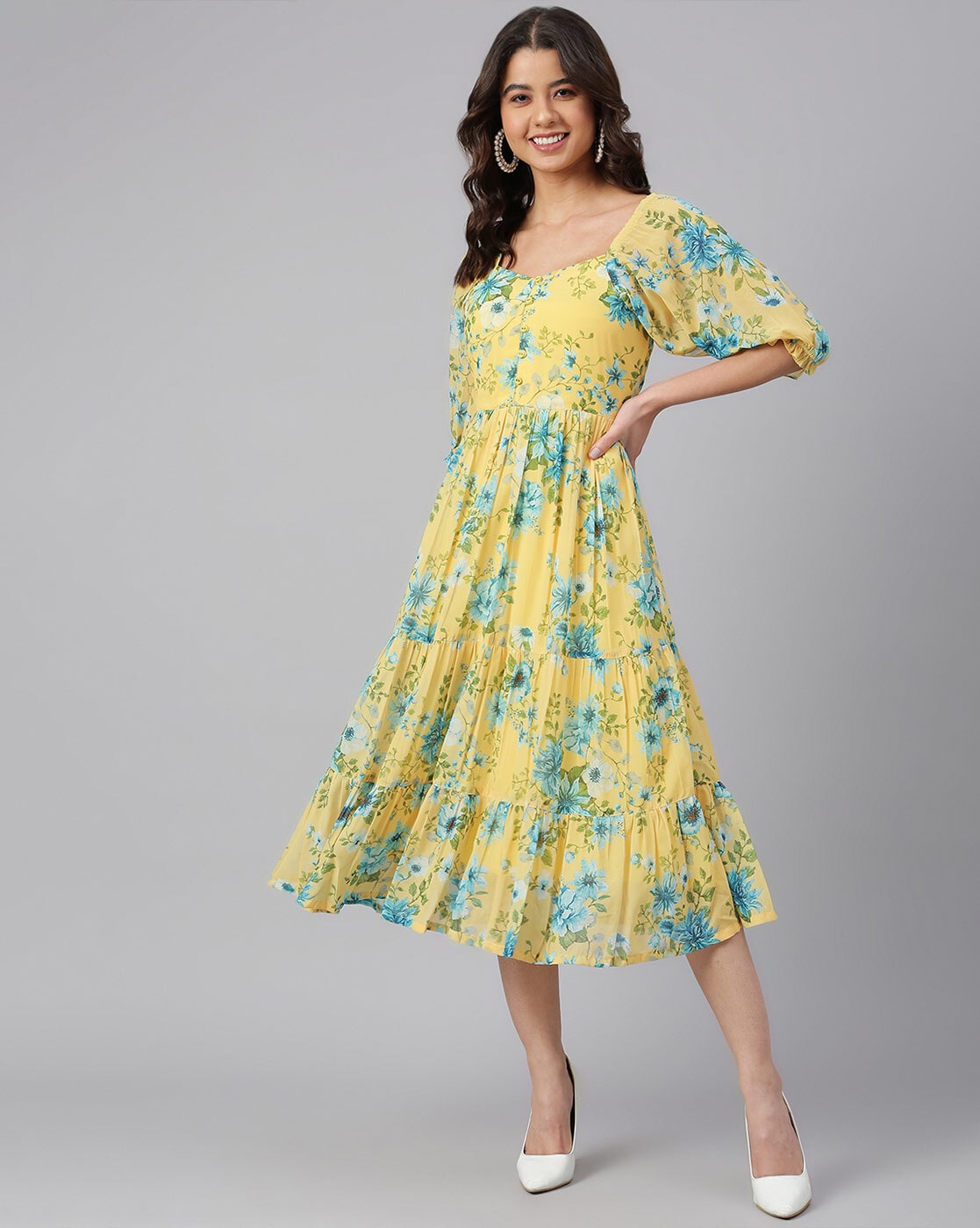 Buy Yellow Dresses for Women by 12 ANGEL DESIGN WORLD Online | Ajio.com