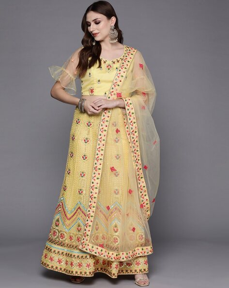 Buy Yellow Lehenga Choli Sets for Women by CHHABRA 555 Online | Ajio.com