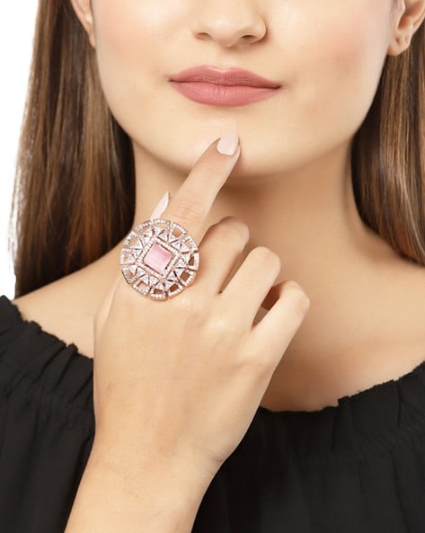 Paisley American Diamond Adjustable Cocktail Ring | Buy Artificial Rings  Online | sperkygem.com