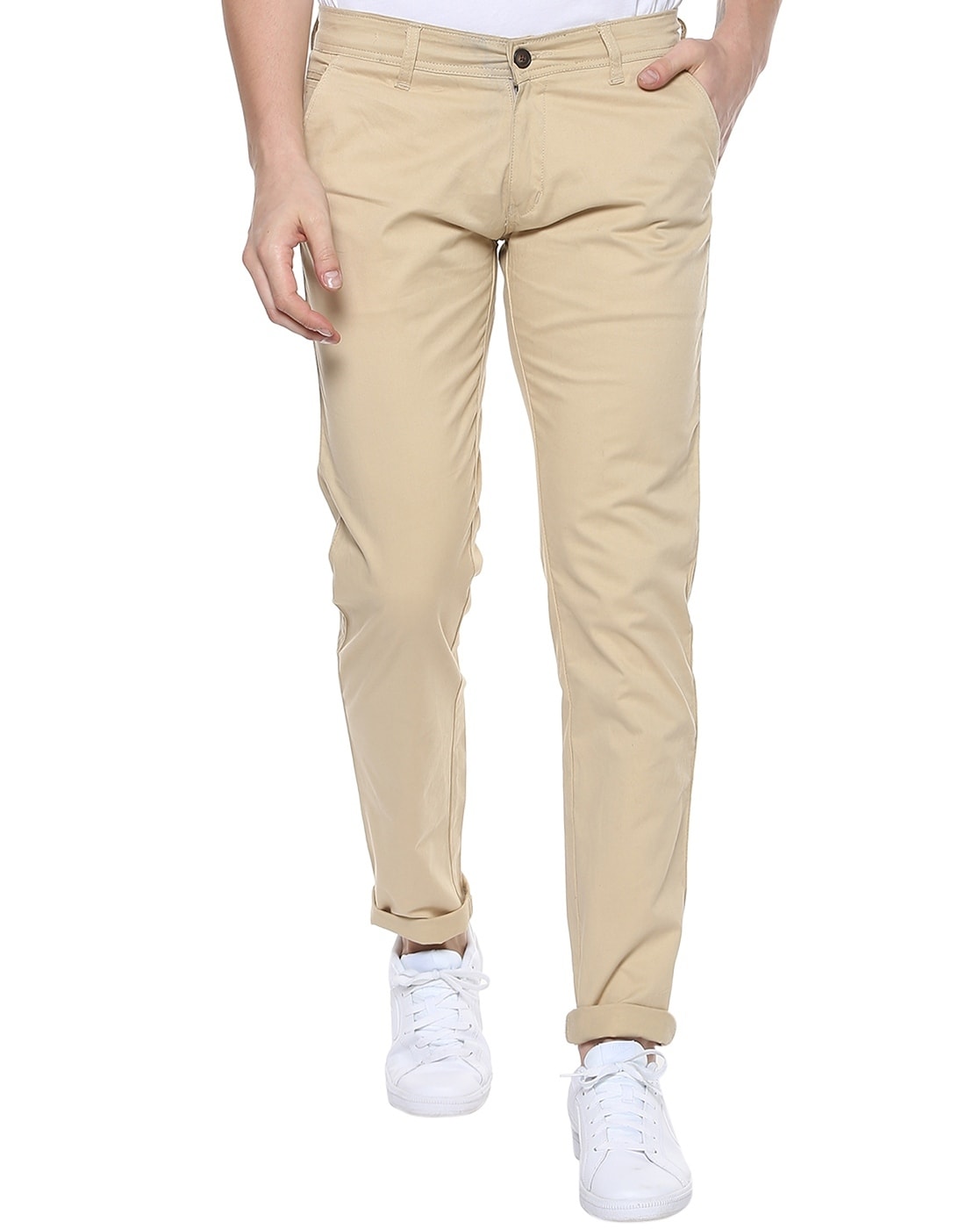 Buy Jainish Cream Cotton Regular Fit Trousers for Mens Online  Tata CLiQ