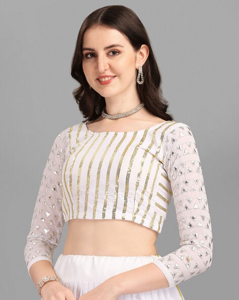 Women's Silk Designer Saree Blouse Beautiful Lehenga Crop Top Party Wear  Choli | eBay